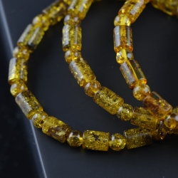 Light green Barrels round amber bracelet